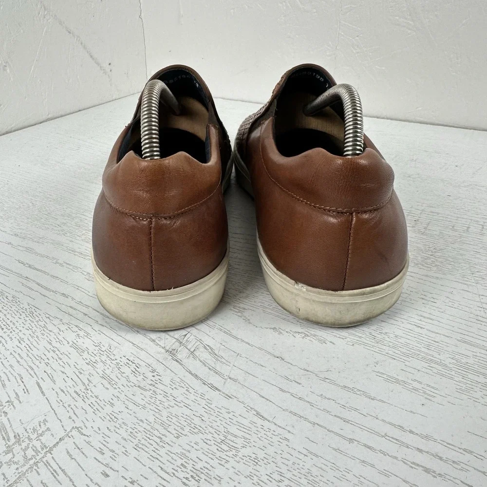 Robert Graham Dion Shoes Brown Men's 13‎ RGS5195 Woven Leather Lifestyle Sneaker